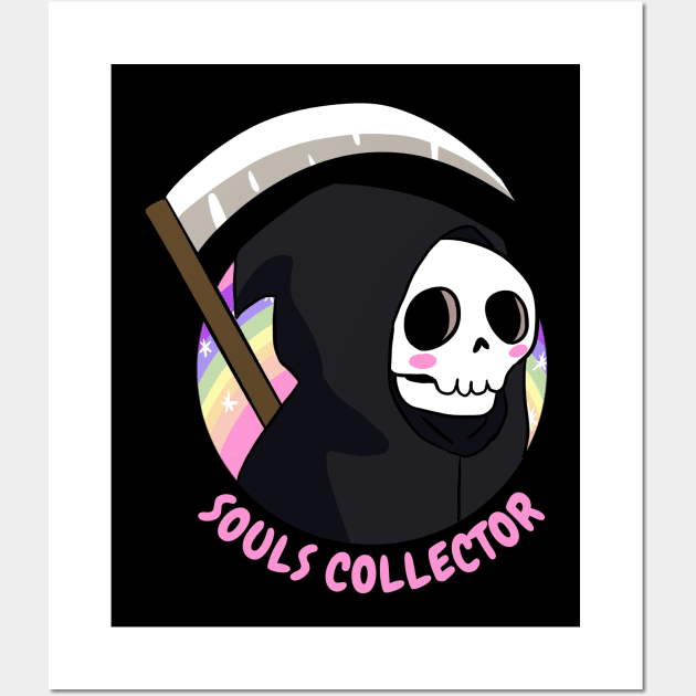 Cute grim reaper - souls collecter Wall Art by Yarafantasyart